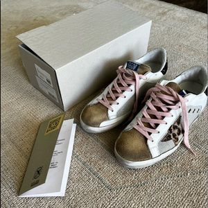 Golden Goose Super Stars camel white black glitter heal size 38